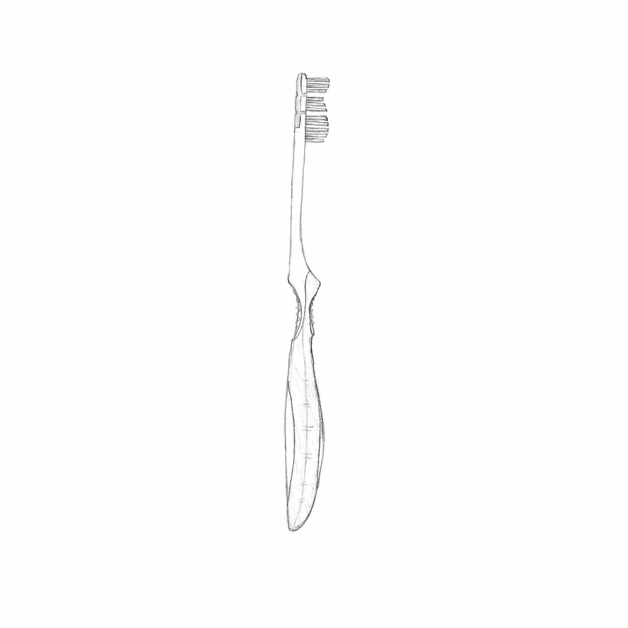 Dessin au crayon d’une brosse à dents