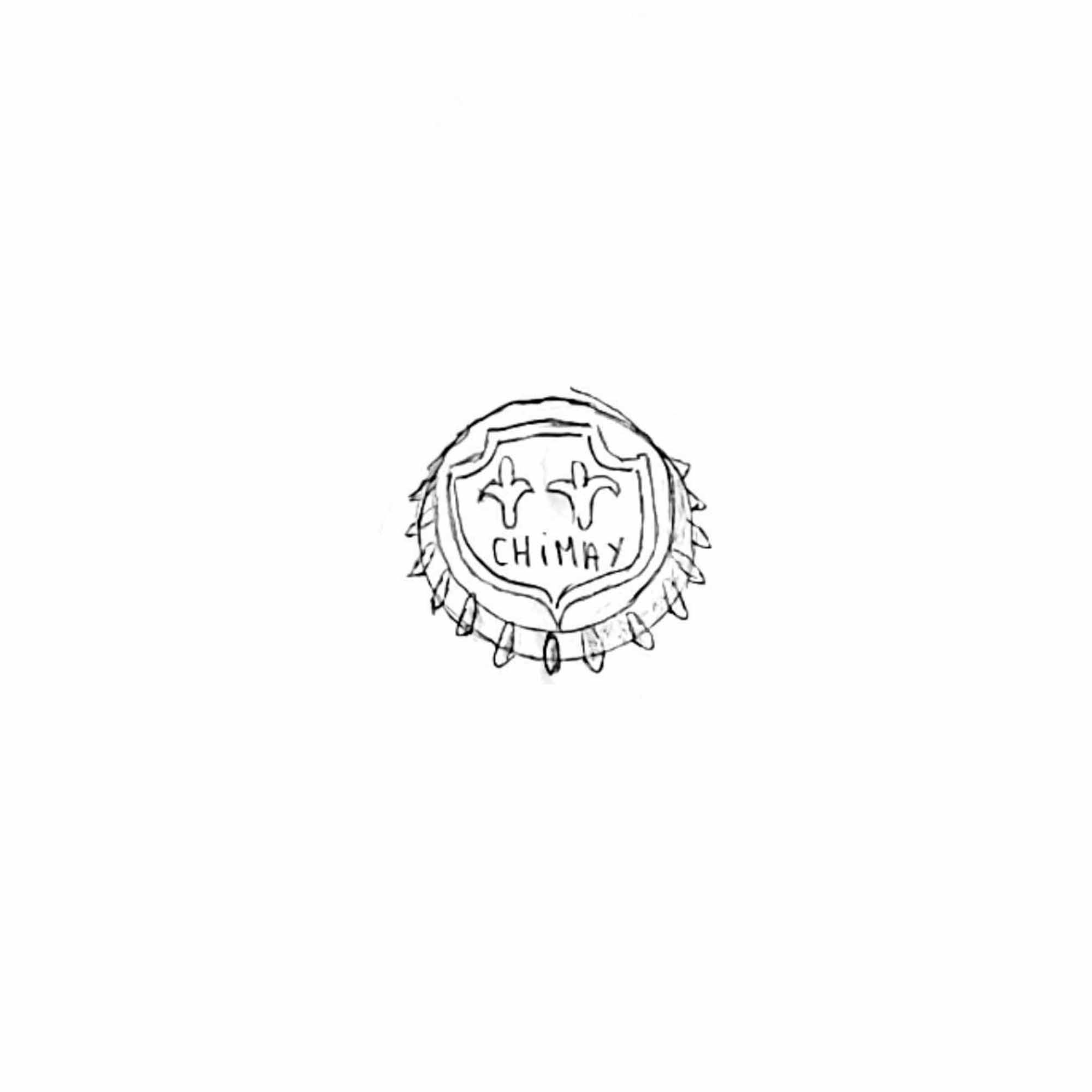 Dessin au trait fin d'une capsule de bière Chimay