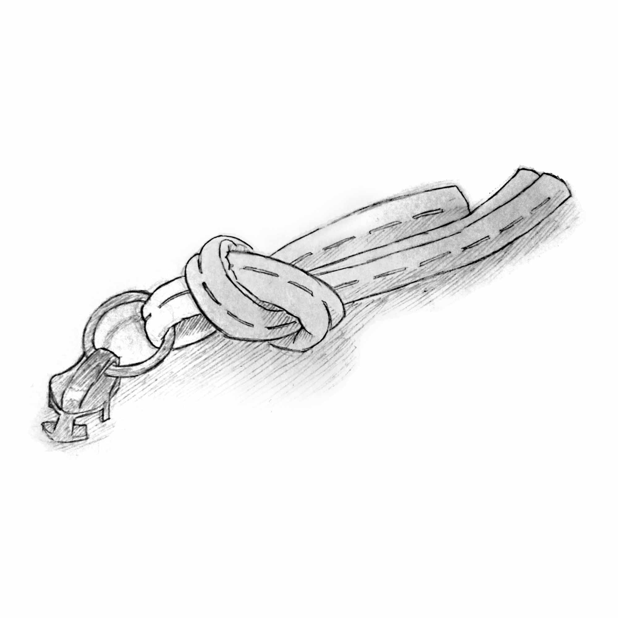 Dessin au crayon d'une tirette avec un nœud